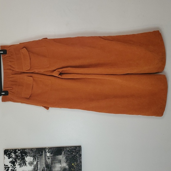 Wide Leg Corduroy Pants in Orange - Picture 7 of 14